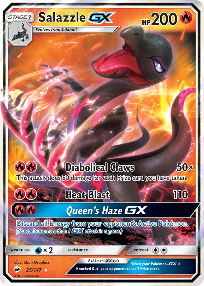 Salazzle-GX #25 Burning Shadows Pokemon card
