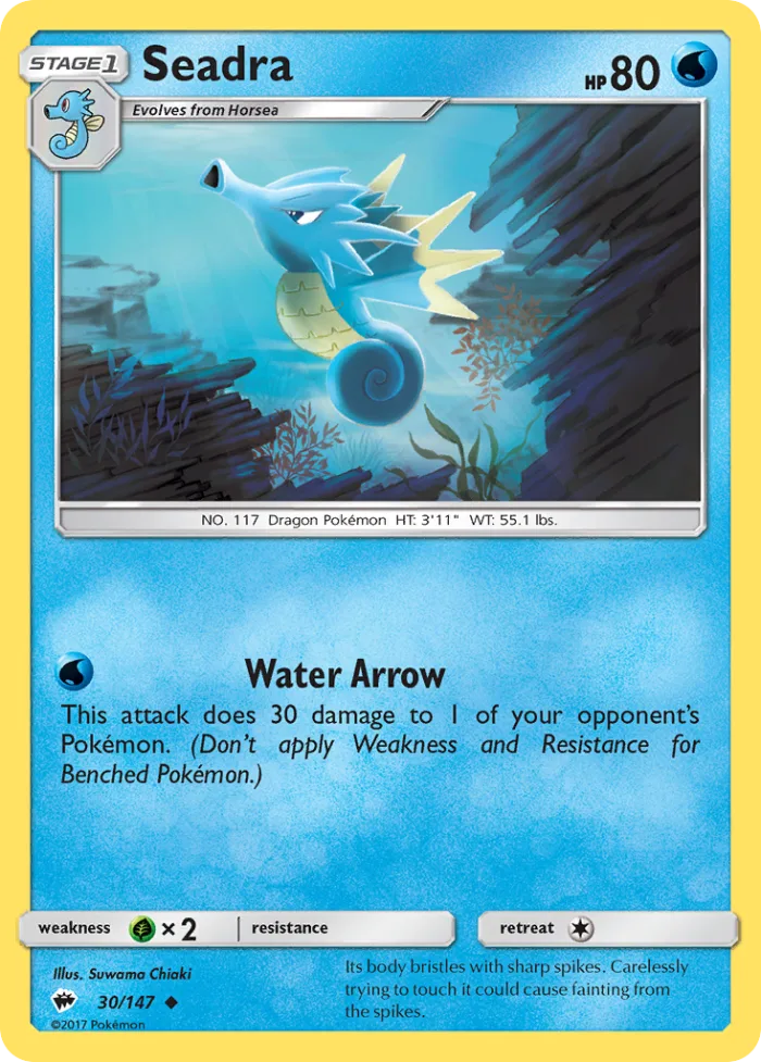 Seadra #30 Burning Shadows Pokemon card