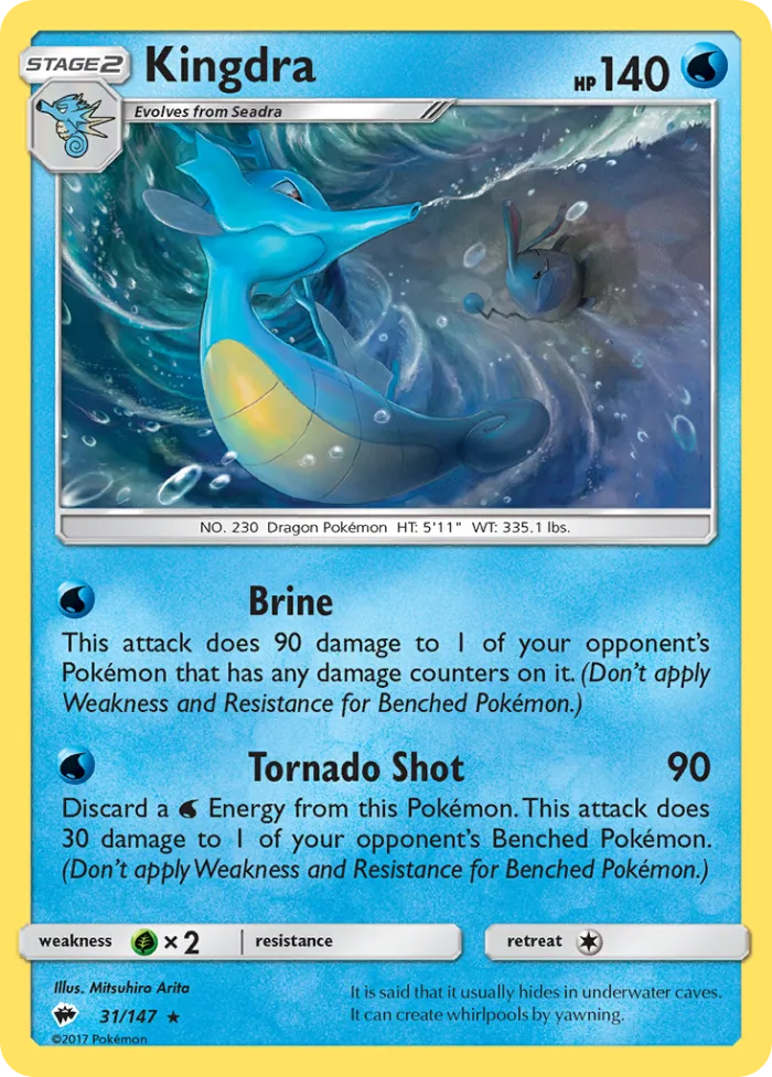 Kingdra #31 Burning Shadows Pokemon card