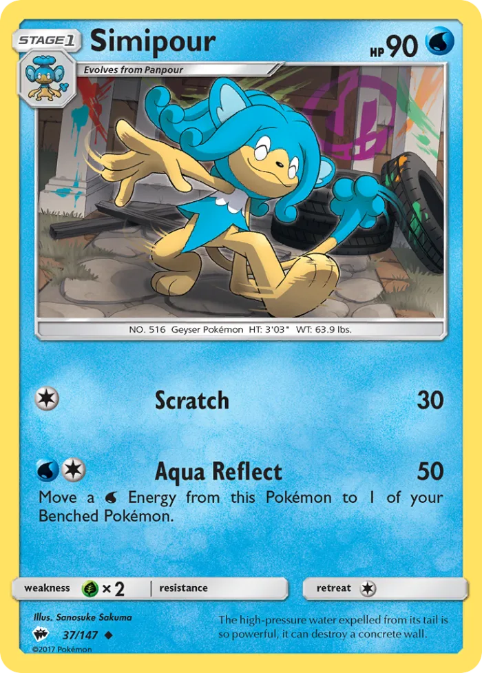 Simipour #37 Burning Shadows Pokemon card