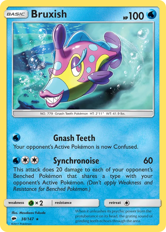 Bruxish #38 Burning Shadows Pokemon card