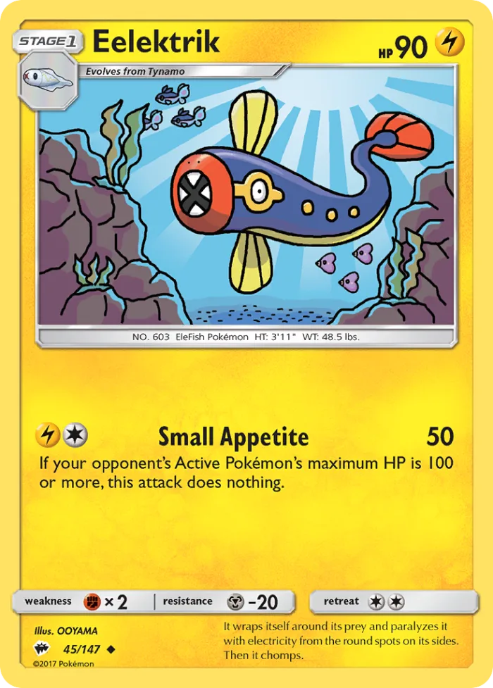 Eelektrik #45 Burning Shadows Pokemon card