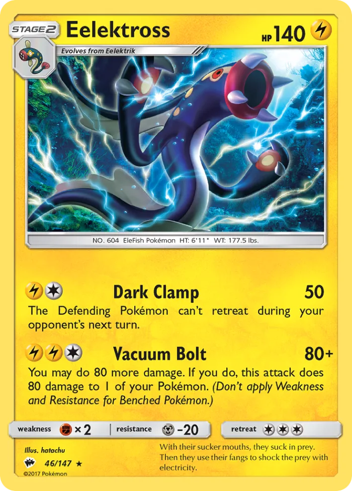 Eelektross #46 Burning Shadows Pokemon card