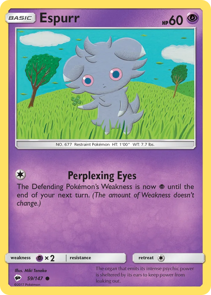 Espurr #59 Burning Shadows Pokemon card
