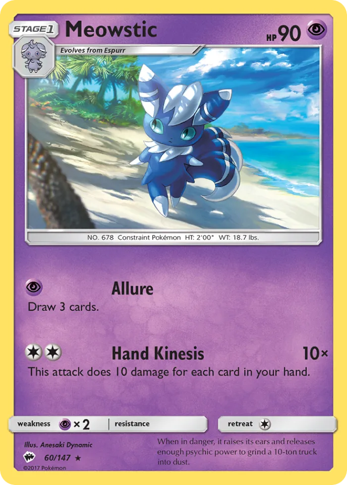 Meowstic #60 Burning Shadows Pokemon card