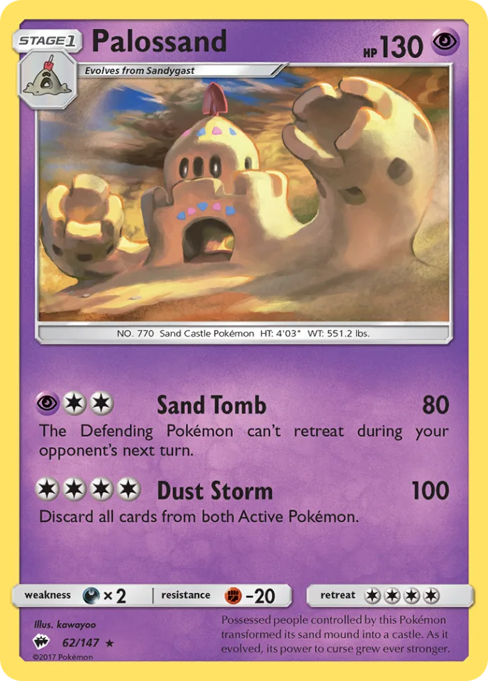 Palossand #62 Burning Shadows Pokemon card