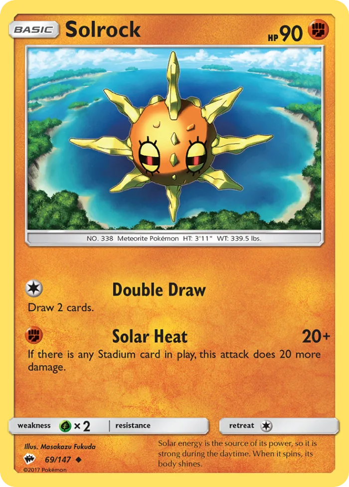Solrock #69 Burning Shadows Pokemon card