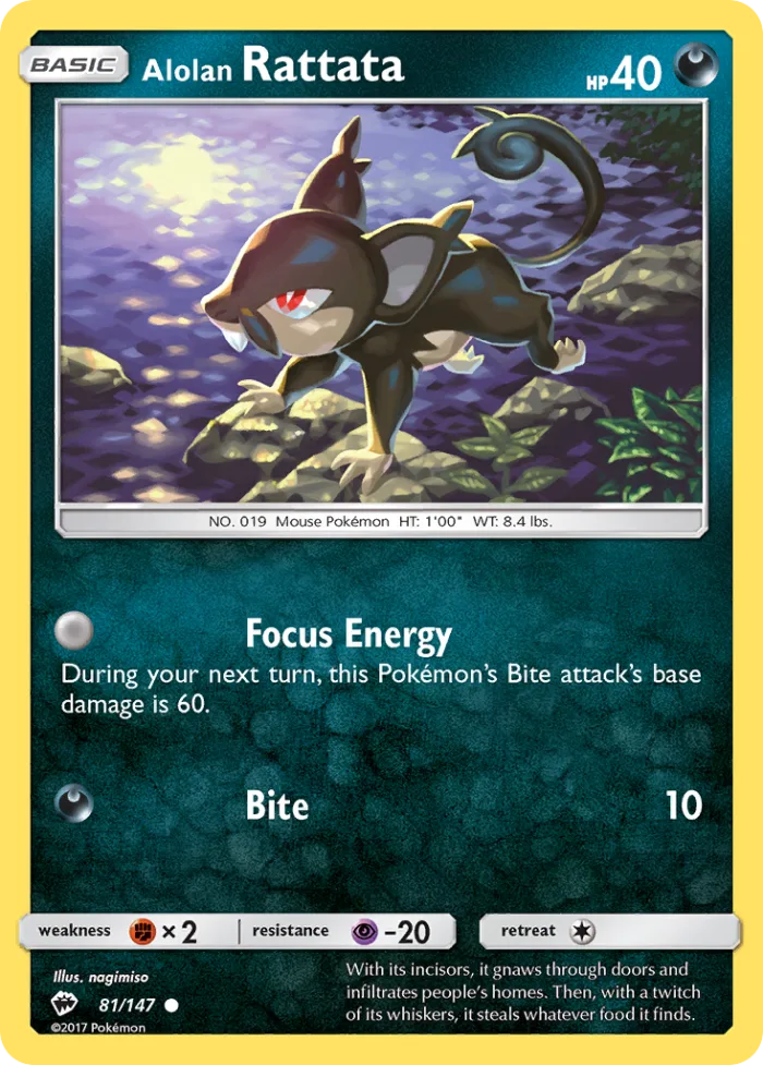 Alolan Rattata #81 Burning Shadows Pokemon card