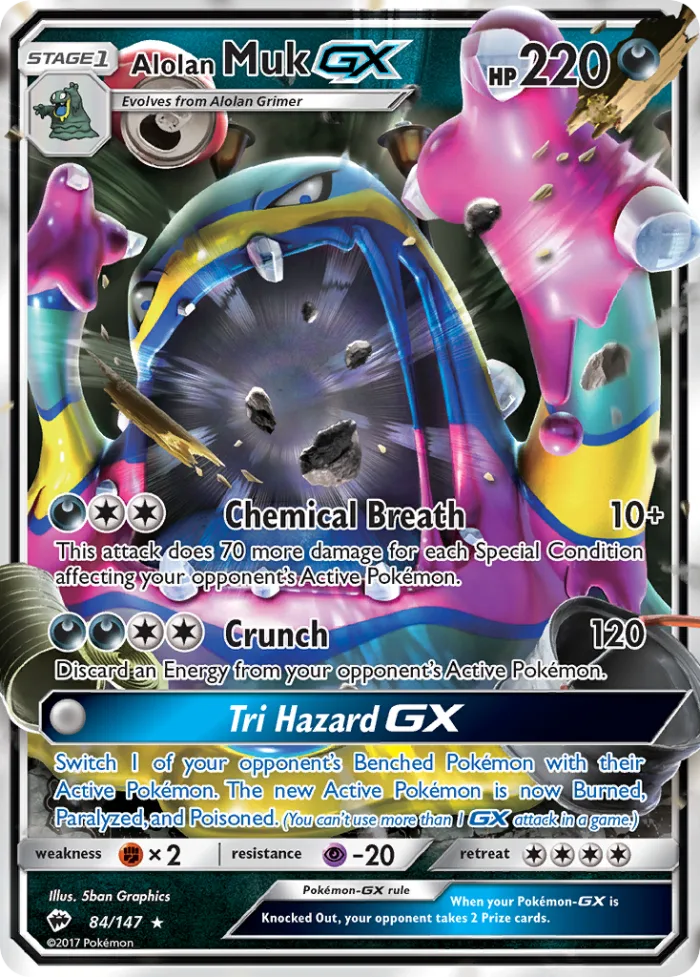 Alolan Muk-GX #84 Burning Shadows Pokemon card