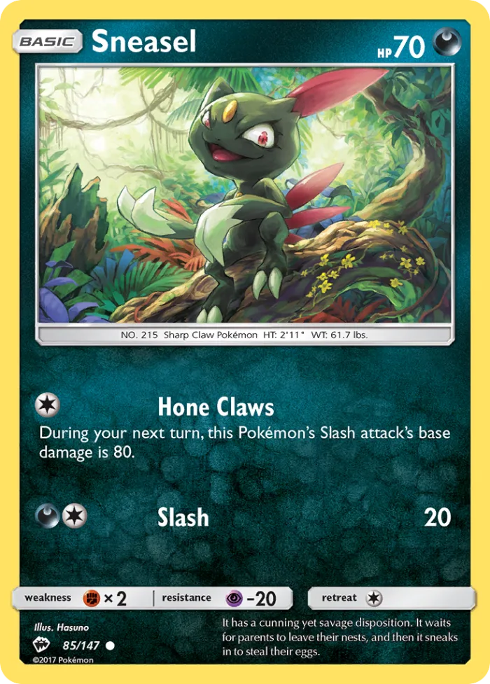 Sneasel #85 Burning Shadows Pokemon card