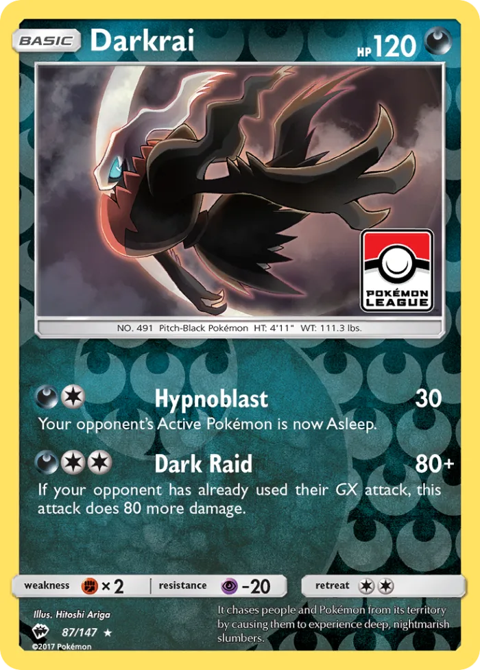Darkrai #87 Burning Shadows Pokemon card