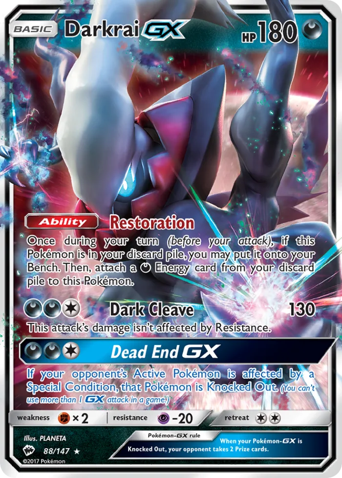 Darkrai-GX #88 Burning Shadows Pokemon card