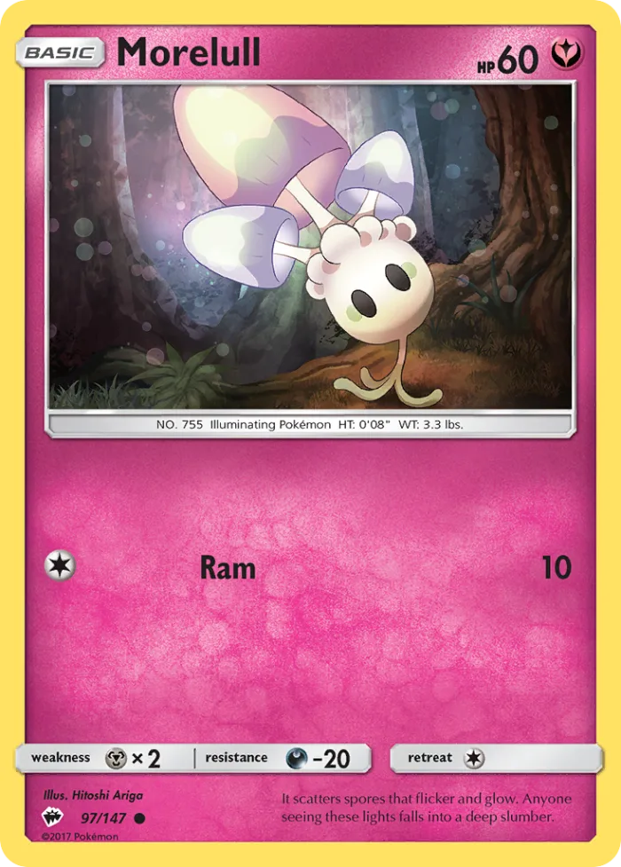 Morelull #97 Burning Shadows Pokemon card