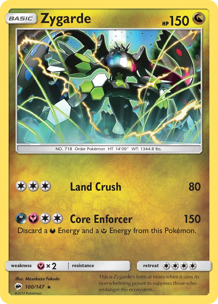 Zygarde #100 Burning Shadows Pokemon card