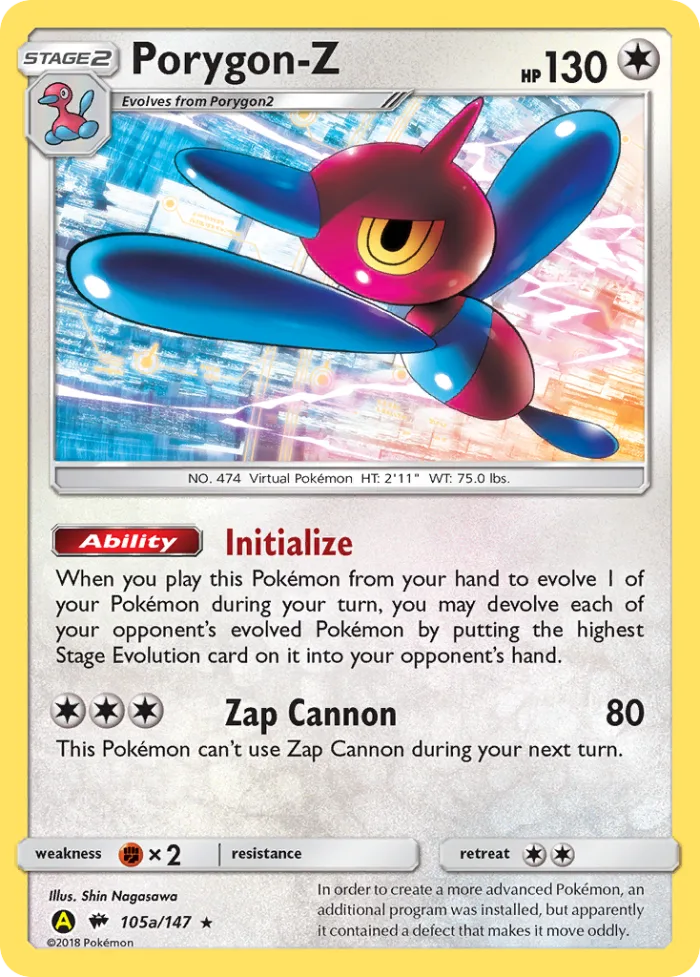 Porygon-Z #105a Burning Shadows Pokemon card