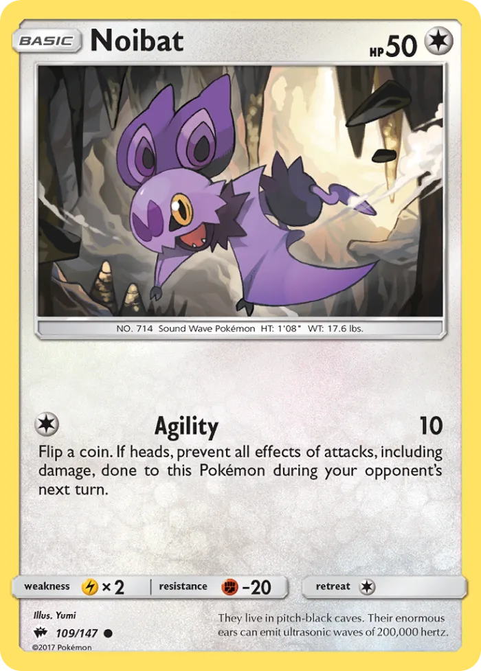 Noibat #109 Burning Shadows Pokemon card