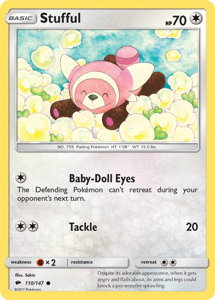 Stufful #110 Burning Shadows Pokemon card