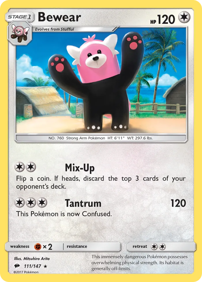 Bewear #111 Burning Shadows Pokemon card