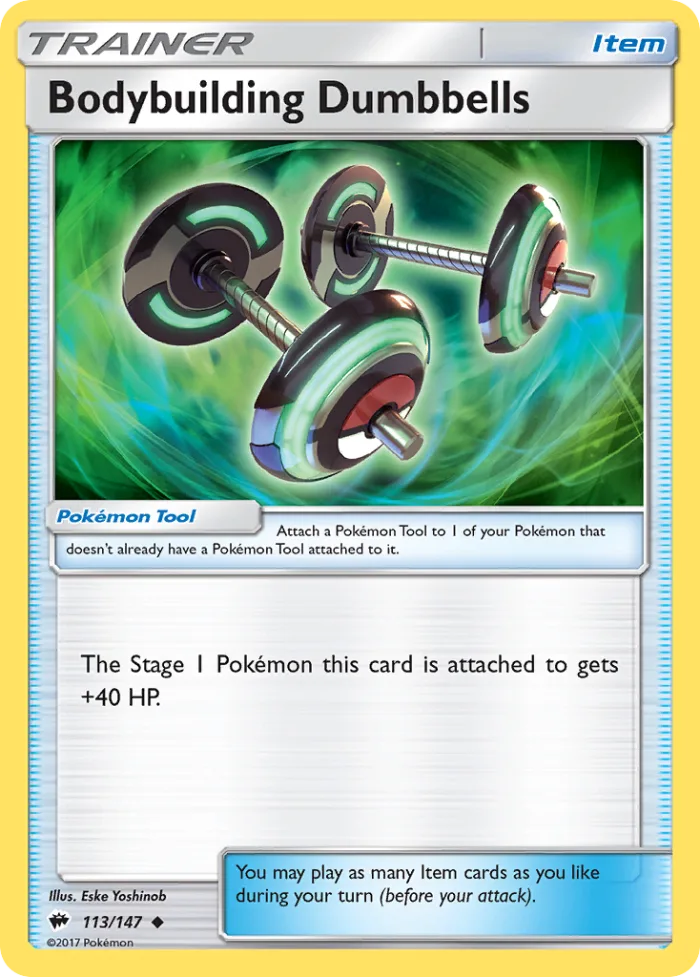 Bodybuilding Dumbbells #113 Burning Shadows Pokemon card