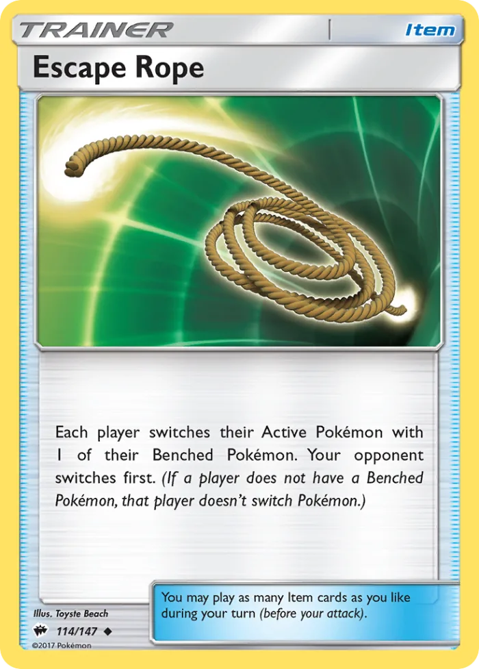 Escape Rope #114 Burning Shadows Pokemon card