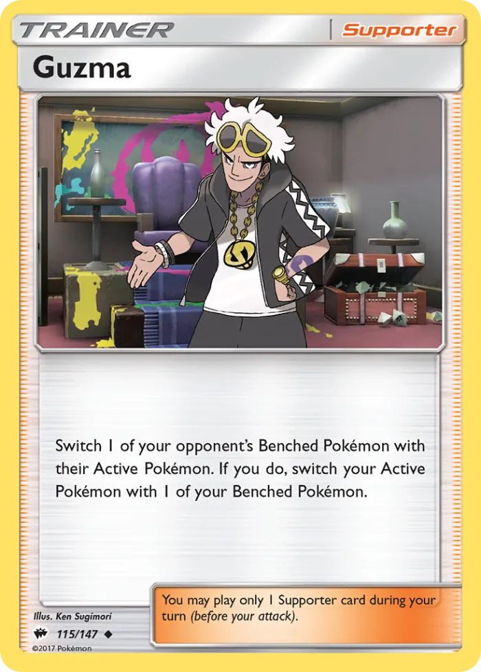 Guzma #115 Burning Shadows Pokemon card