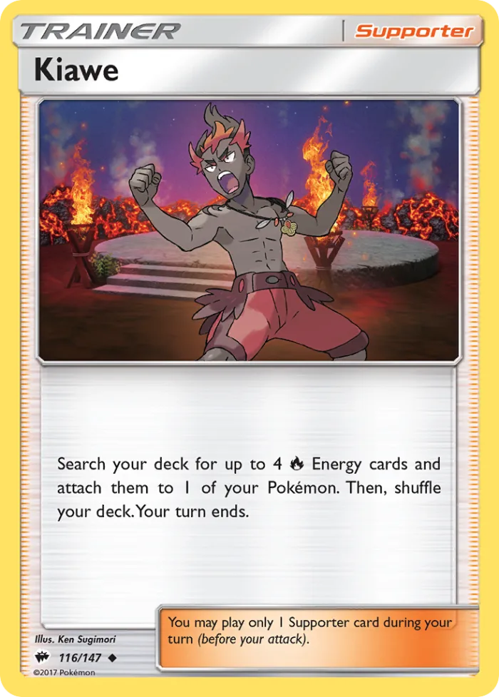 Kiawe #116 Burning Shadows Pokemon card