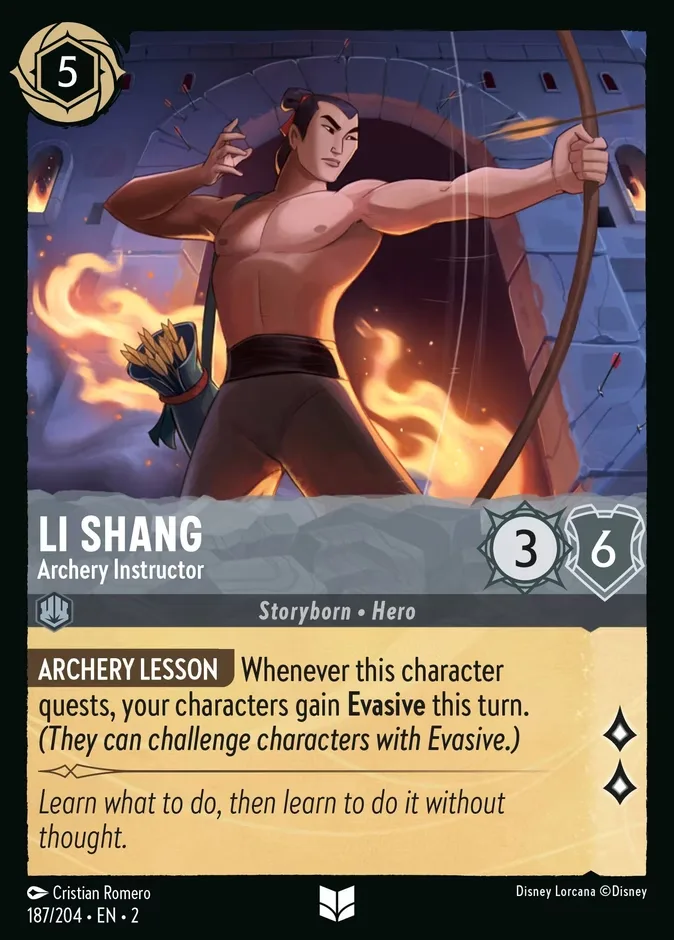 Li Shang #187 Rise of the Floodborn Disney Lorcana card