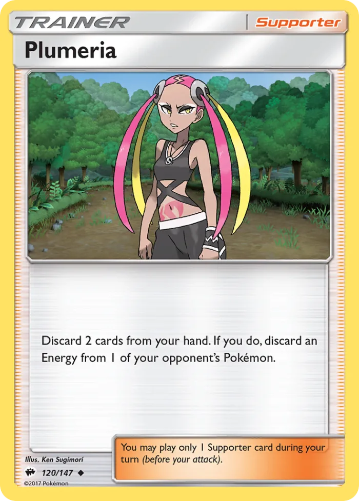 Plumeria #120 Burning Shadows Pokemon card