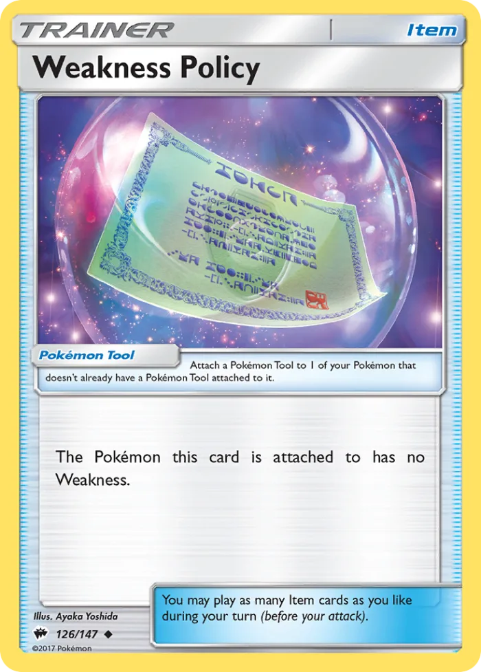 Weakness Policy #126 Burning Shadows Pokemon card