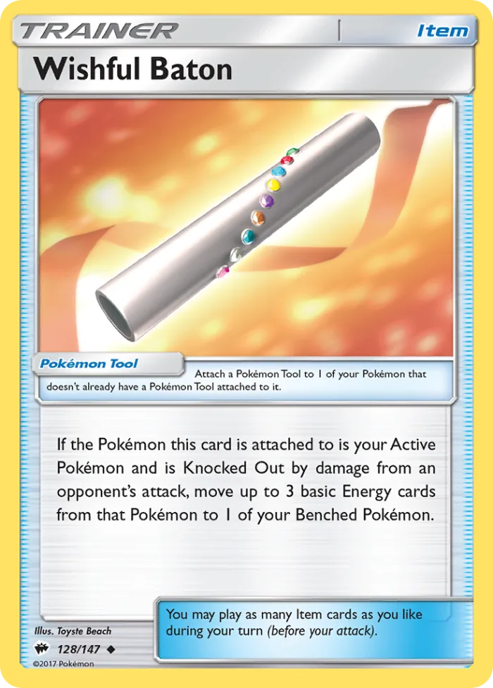 Wishful Baton #128 Burning Shadows Pokemon card