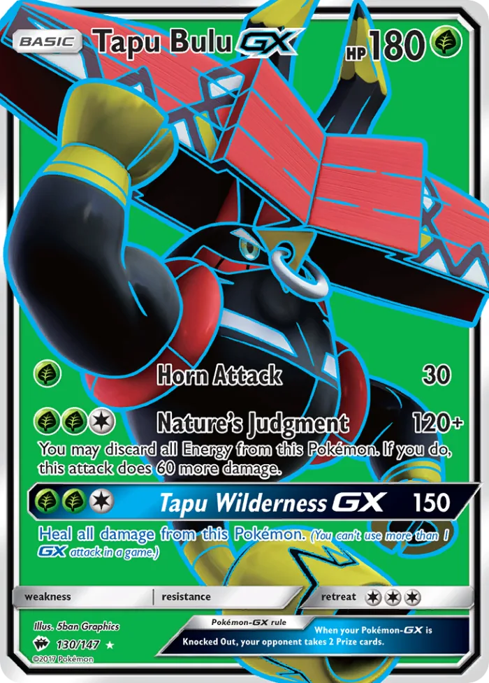 Tapu Bulu-GX #130 Burning Shadows Pokemon card
