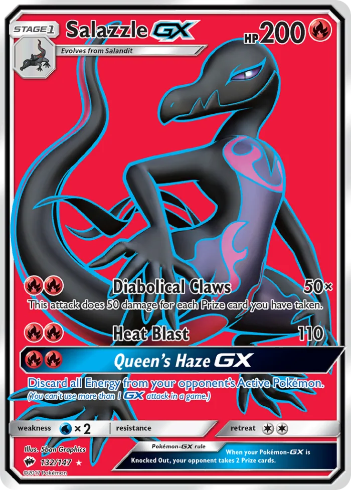 Salazzle-GX #132 Burning Shadows Pokemon card