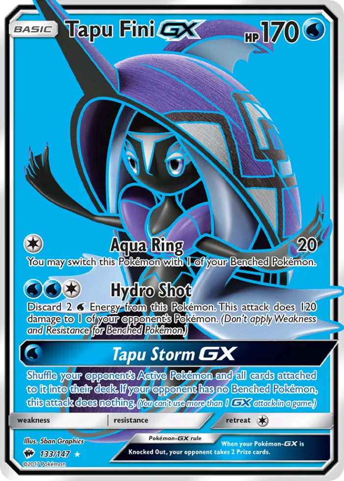 Tapu Fini-GX #133 Burning Shadows Pokemon card