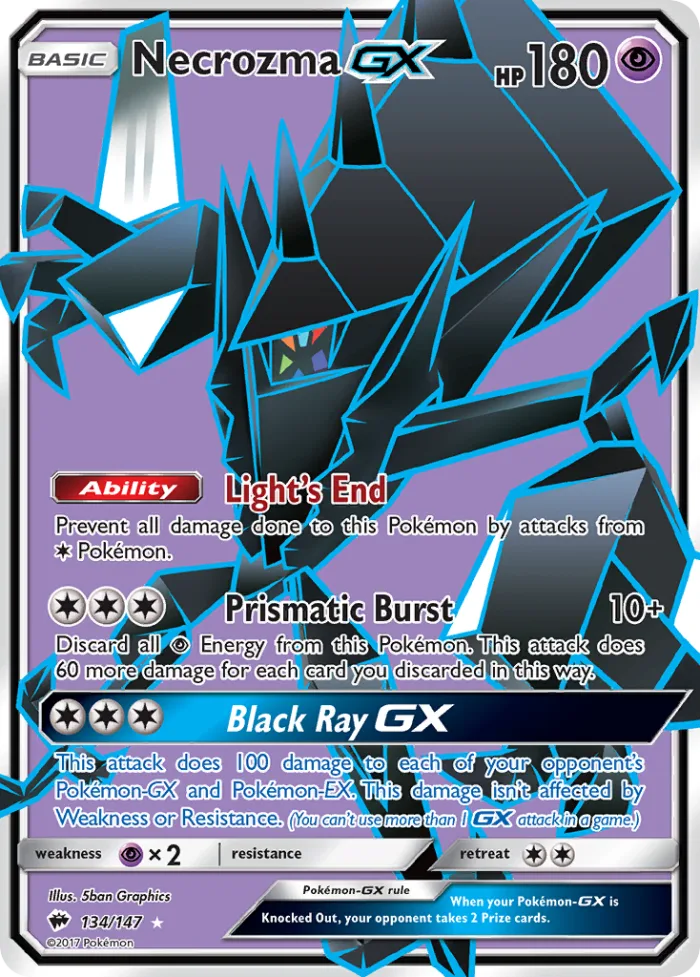 Necrozma-GX #134 Burning Shadows Pokemon card