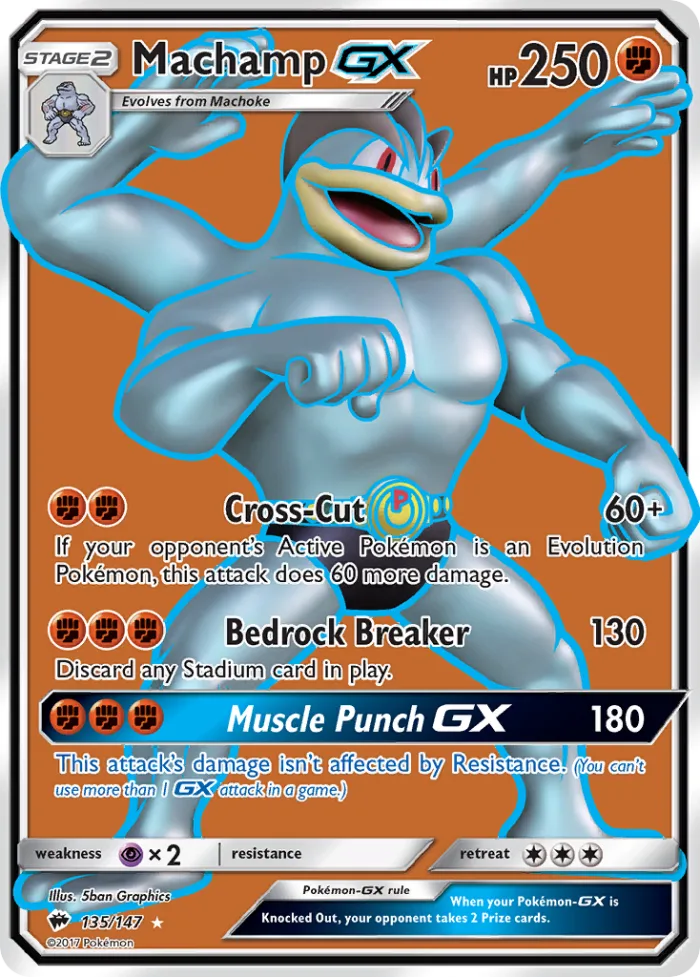 Machamp-GX #135 Burning Shadows Pokemon card