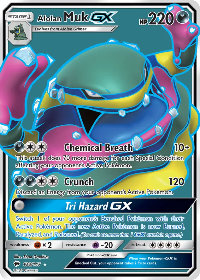 Alolan Muk-GX #138 Burning Shadows Pokemon card