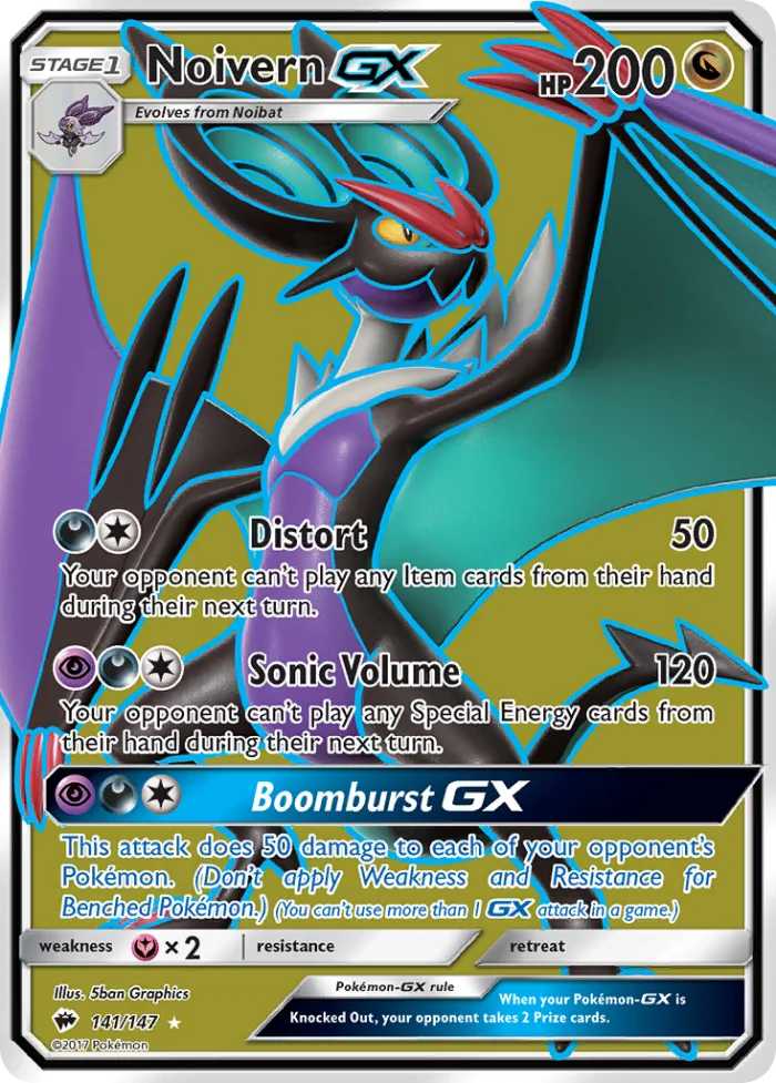 Noivern-GX #141 Burning Shadows Pokemon card