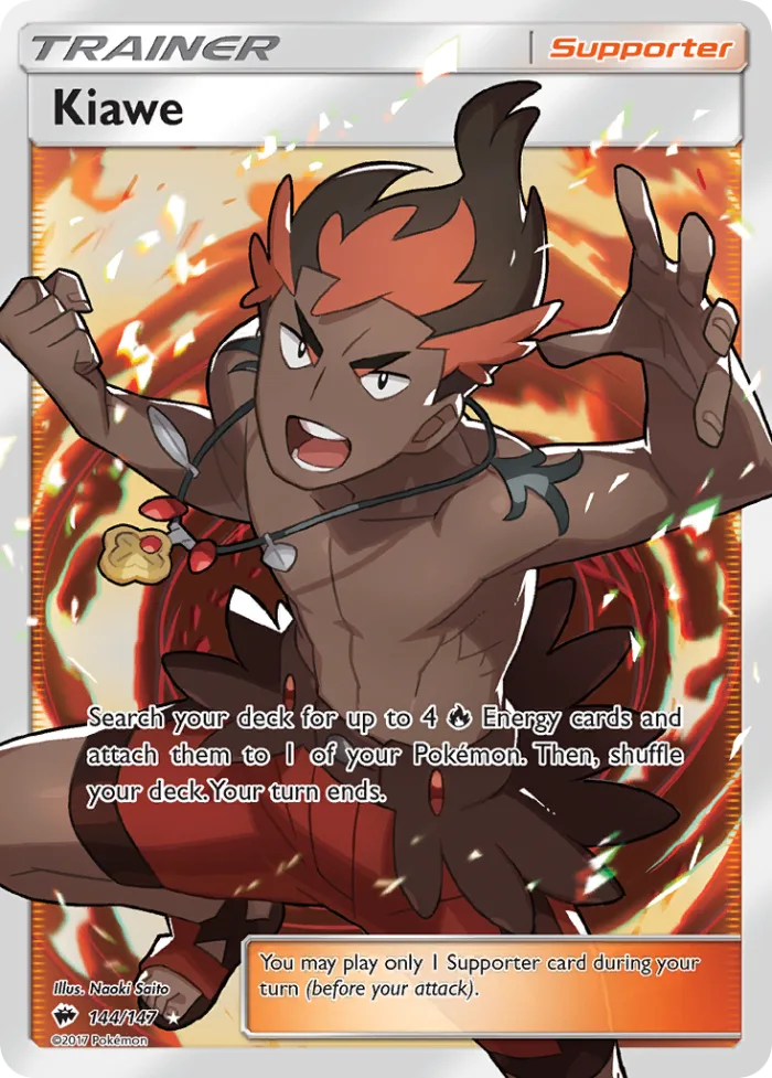 Kiawe #144 Burning Shadows Pokemon card
