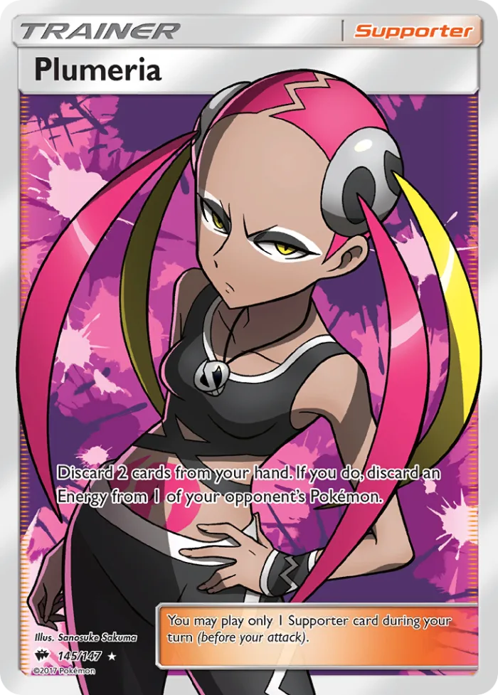 Plumeria #145 Burning Shadows Pokemon card