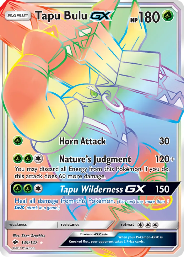 Tapu Bulu-GX #149 Burning Shadows Pokemon card