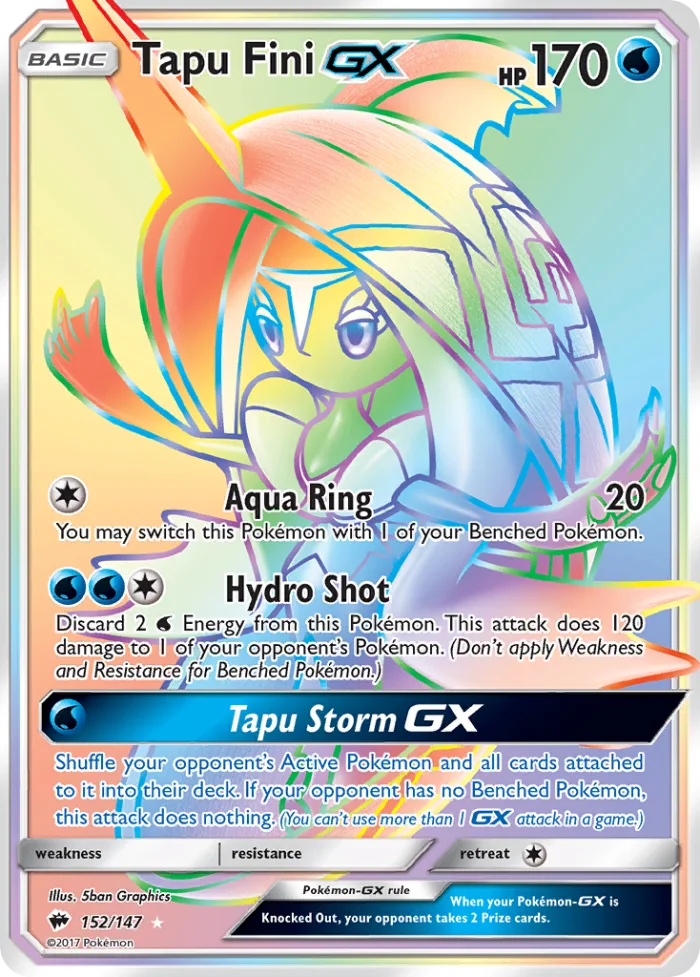 Tapu Fini-GX #152 Burning Shadows Pokemon card