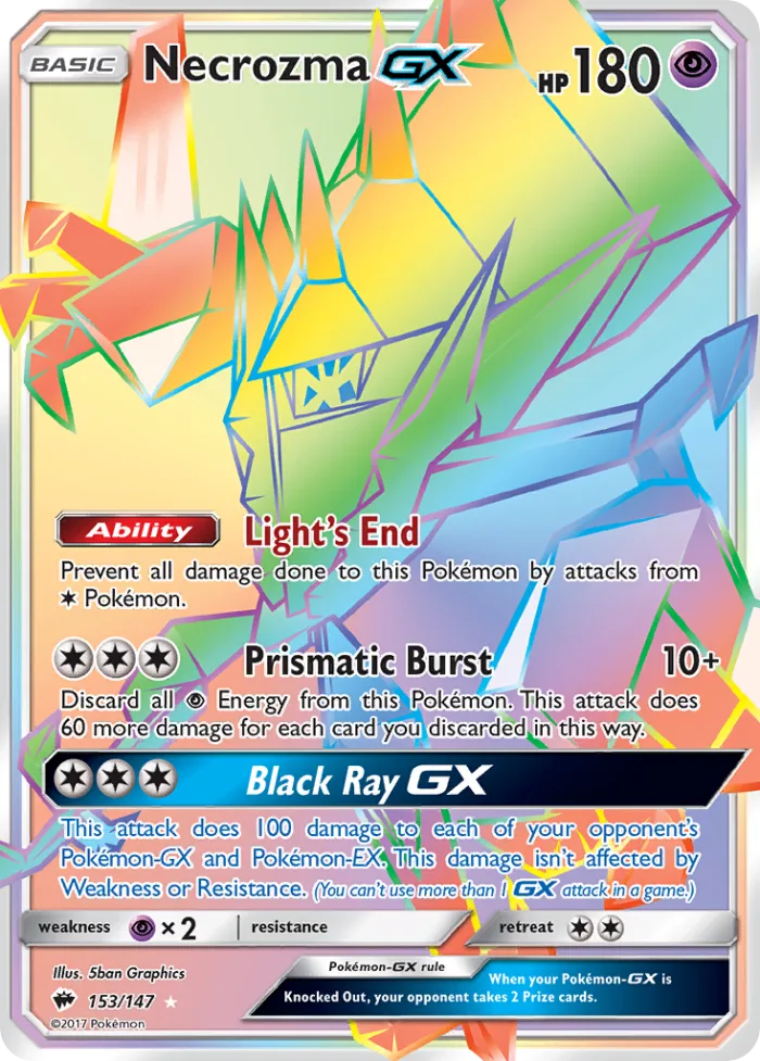 Necrozma-GX #153 Burning Shadows Pokemon card