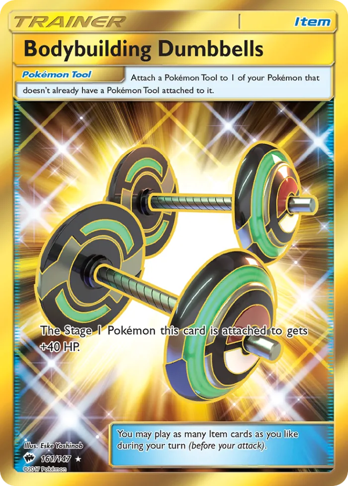 Bodybuilding Dumbbells #161 Burning Shadows Pokemon card