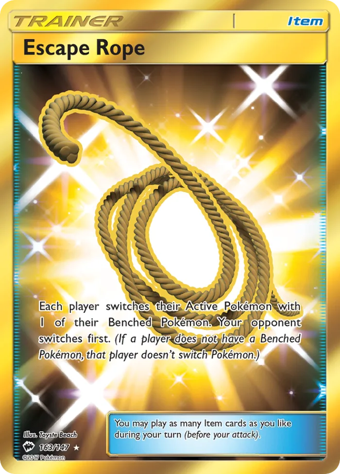 Escape Rope #163 Burning Shadows Pokemon card