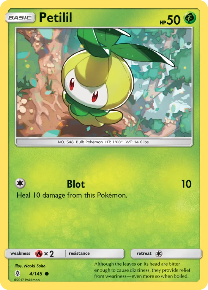 Petilil #4 Guardians Rising Pokemon card