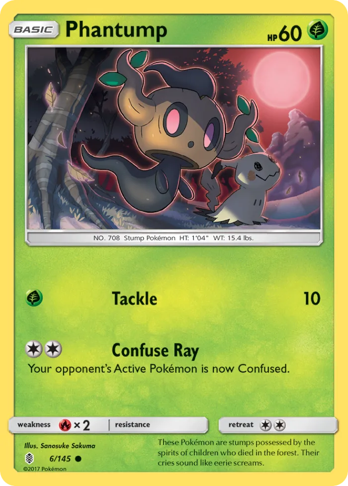 Phantump #6 Guardians Rising Pokemon card