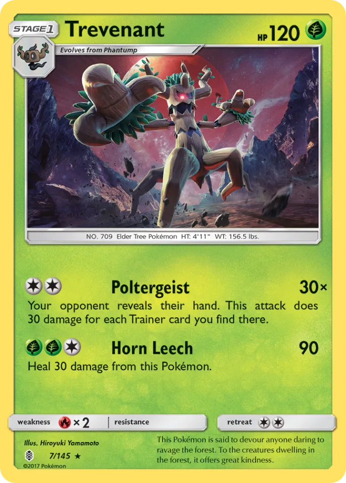 Trevenant #7 Guardians Rising Pokemon card