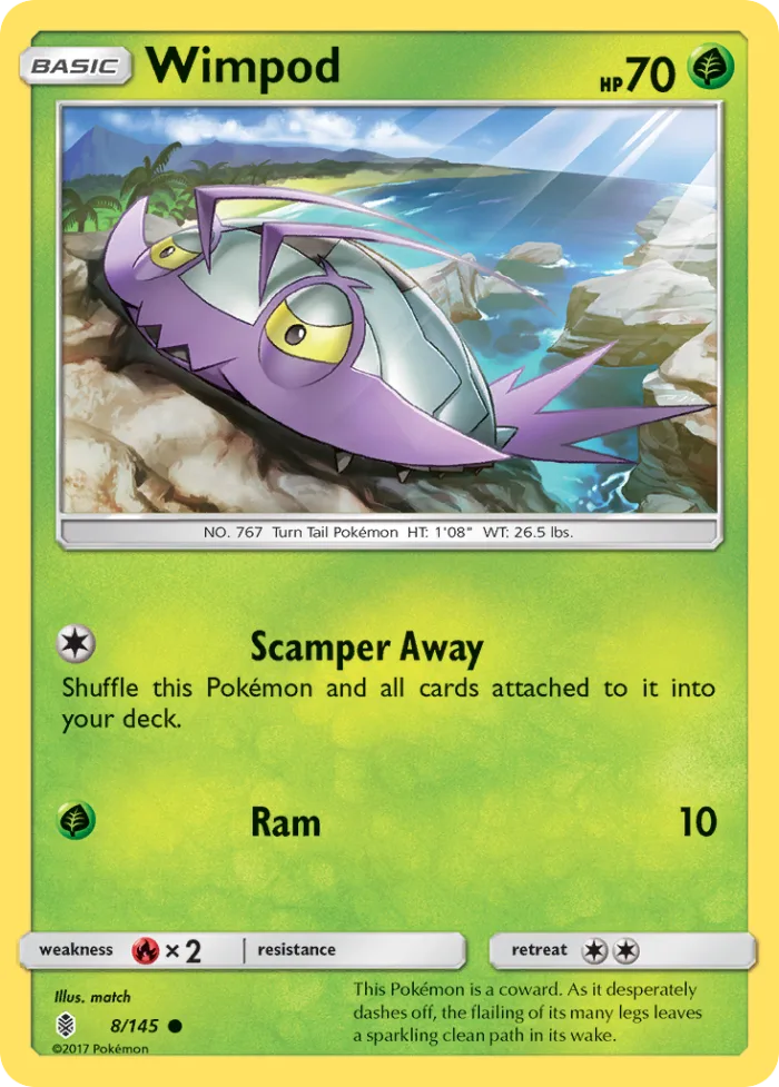 Wimpod #8 Guardians Rising Pokemon card
