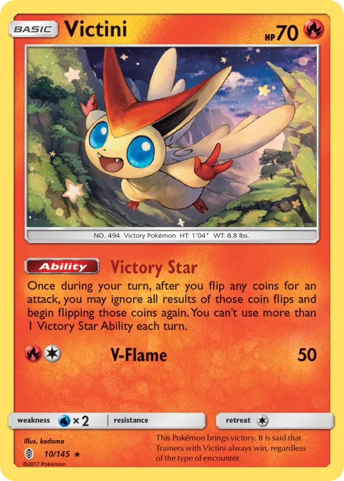 Victini #10 Guardians Rising Pokemon card