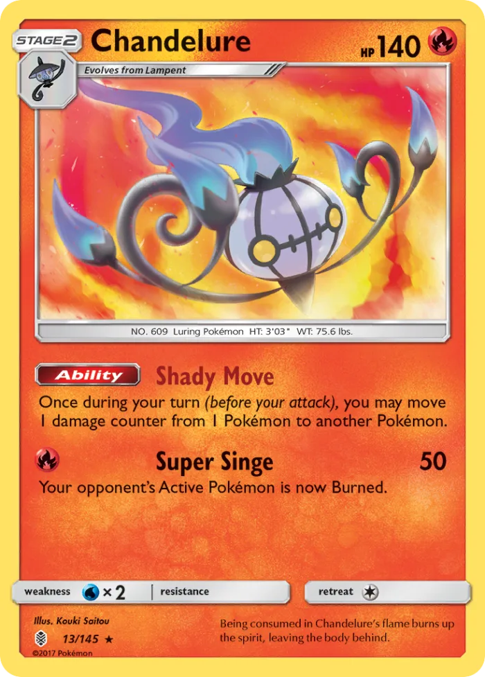 Chandelure #13 Guardians Rising Pokemon card
